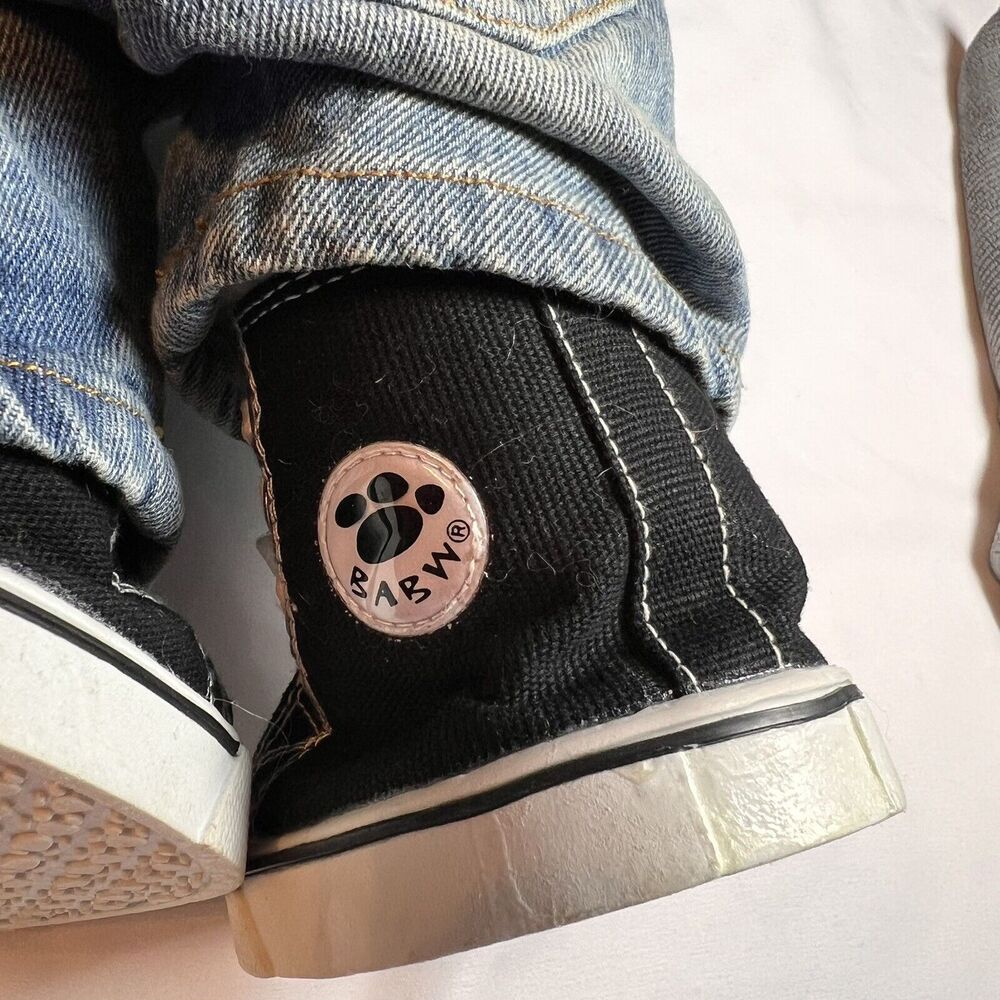 Build A Bear Workshop‎ BABW Brown White Puppy Dog Retired Jeans Sneakers Boxers - Picture 4 of 5